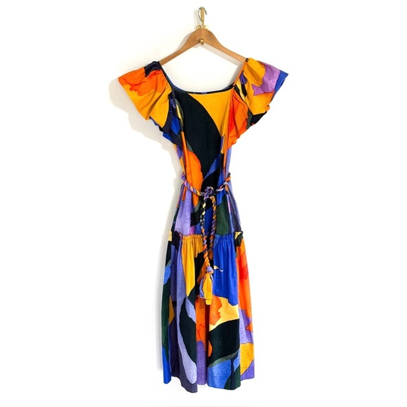 Mara Hoffman Maxi Colorblock Flutter-Sleeve Zarela Dress - Picture 2 of 9